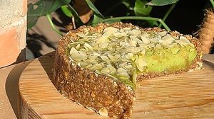 raw avocado tart  at Ola Healthy Cafe in Khmelnytskyi