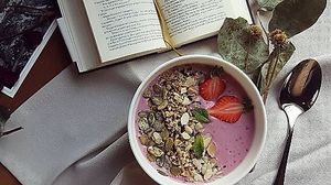 strawberry&banana smoothie  at Ola Healthy Cafe in Khmelnytskyi