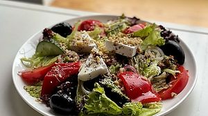 greek salad  at Ola Healthy Cafe in Khmelnytskyi