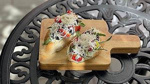 vegan bruschetta   at Ola Healthy Cafe in Khmelnytskyi