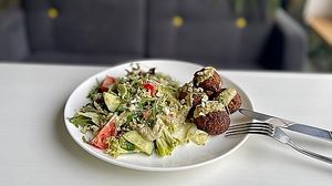 falafel with salad  at Ola Healthy Cafe in Khmelnytskyi