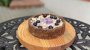 raw blueberry&mulberry cake  at Ola Healthy Cafe in Khmelnytskyi