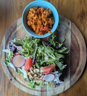 La Cocina Salad with soy tinga at La Cocina Restaurant in Portland