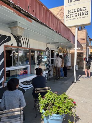 Menus are posted outside at The Hidden Kitchen in Cayucos