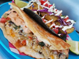 Taco Gobernador y Fish Taco #Veganuary at Paxil in Mexico City