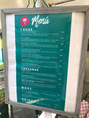 menu at Paxil in Mexico City