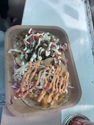 Cauliflower and “fish” tacos  at Paxil in Mexico City