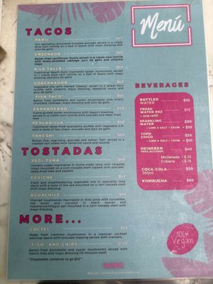 Paxil menu   at Paxil in Mexico City