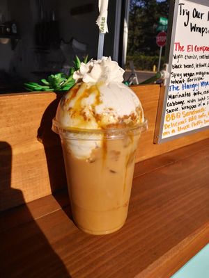 Vegan caramel and whipped cream at egghole in Lakewood