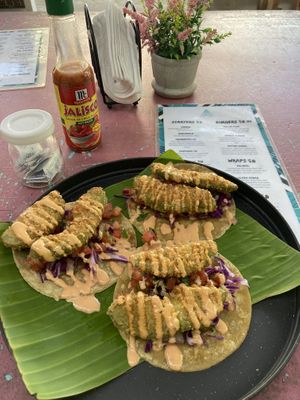 Deep Fried Avo Tacos 🌮🥑😋  at Jungle SV in El Tunco