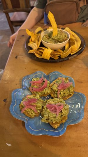Tostones and guacamole   at Jungle SV in El Tunco