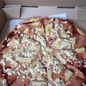 Vegan Ham & Pineapple Pizza. at Vegan Pizza House in Vancouver