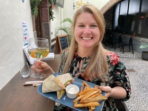 Maderia falafel wrap with mango and passionfruit #Veganuary at Fala Fala in Funchal