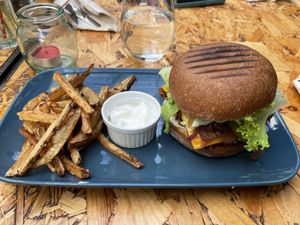 Dish of the day - bean burger  at Fala Fala in Funchal