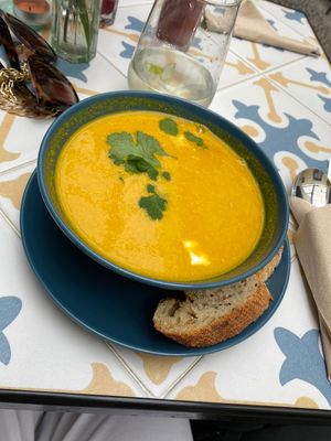 Soup of the day: carrot and peanut 3€  at Fala Fala in Funchal