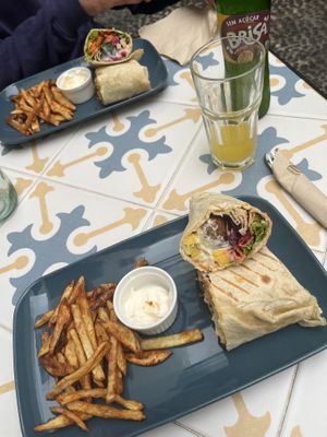 Wraps with homemade fries  at Fala Fala in Funchal