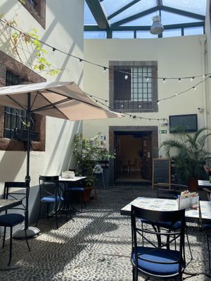 Outside seating area  at Fala Fala in Funchal