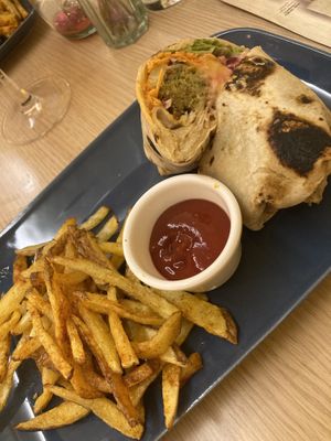 With fries  at Fala Fala in Funchal