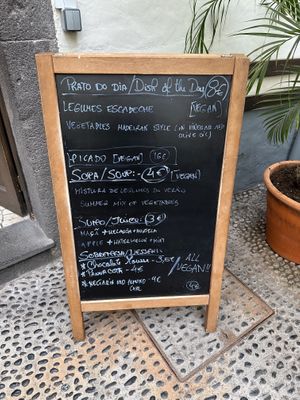 Special of the day board  at Fala Fala in Funchal