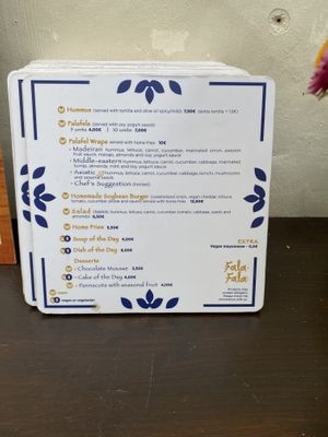 Menu ^  at Fala Fala in Funchal