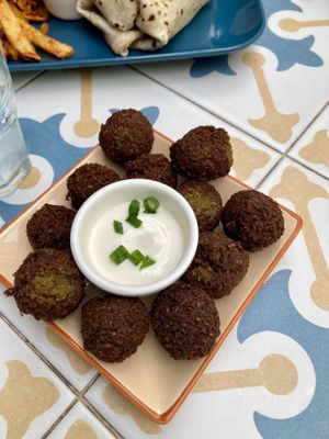 Falafel with soy yoghurt  at Fala Fala in Funchal