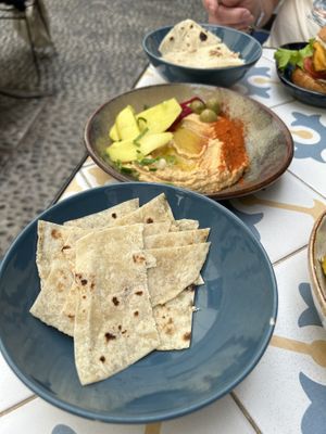 Hummus and pitta  at Fala Fala in Funchal
