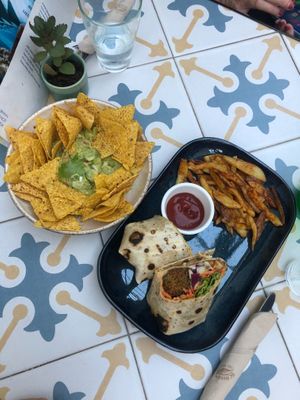 Middle eastern Falafel tortilla and Guacamole  at Fala Fala in Funchal
