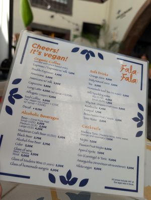 Menu was excellent too at Fala Fala in Funchal