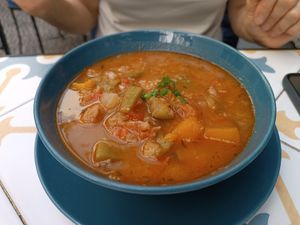 Vegetable and chestnut soup at Fala Fala in Funchal