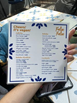 Menu at Fala Fala in Funchal