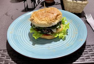 Black bean burger  at El Opuesto de Salento in Salento