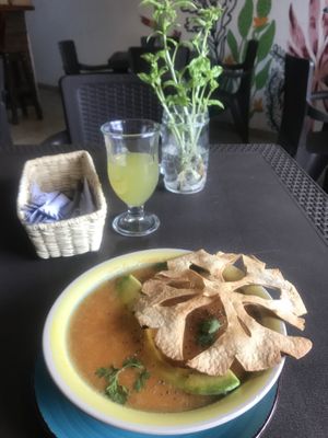 tortilla soup that was soup of the day  at El Opuesto de Salento in Salento