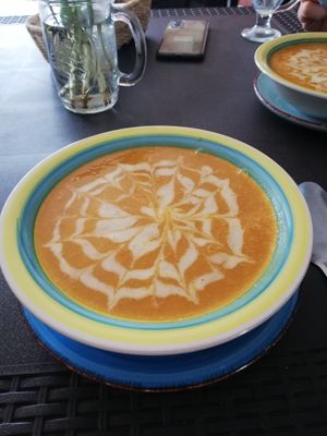 It comes with a tasty soup. at El Opuesto de Salento in Salento