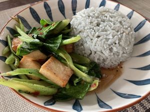 Chinese kale & tofu  at Kitchen Baanmae in Bangkok
