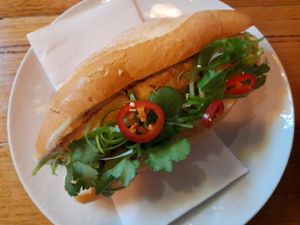 Tofu and eggplant banh mi at Saigon Allee in Ballarat