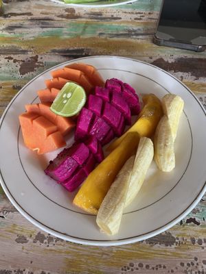 Fresh fruit platter  at Warung Jaba in Canggu