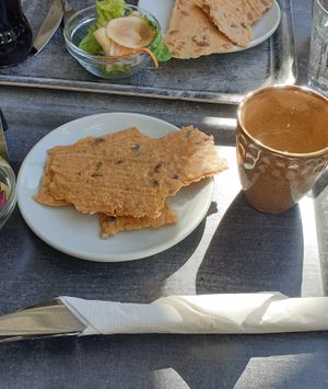 Bread and salad at Tropikhuset in Linkoping