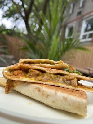 Spicy quesadilla   at Caked Coffee in Toronto