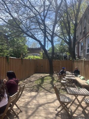 Lovely back patio  at Caked Coffee in Toronto