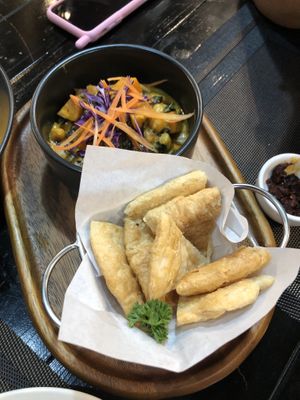 Chickpea curry and Roti... Yum! at Plant-erian in Krabi
