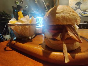 Bacon burger at Plant-erian in Krabi