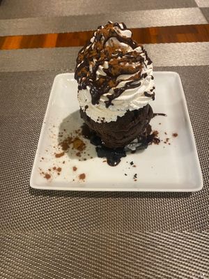 warm brownie dessert at Plant-erian in Krabi