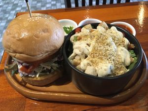 V-Tonkatsu burger  at Plant-erian in Krabi