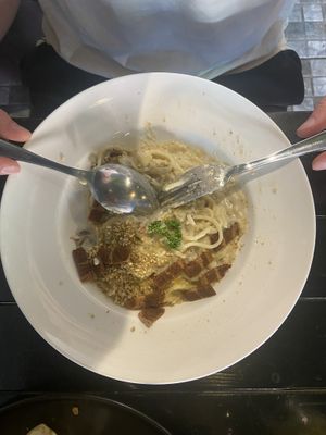 Spaghetti Carbonara  at Plant-erian in Krabi