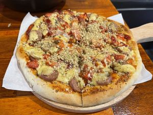 Italian pizza, small yet filling   at Plant-erian in Krabi