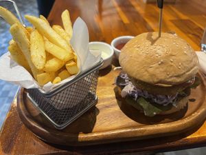Tonkatsu burger  at Plant-erian in Krabi