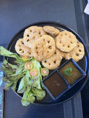Crispy lotus root 🤤  at Plant-erian in Krabi