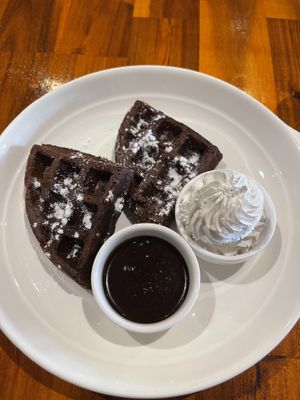 Chocolate Waffles - the whipped cream is amazing  at Plant-erian in Krabi