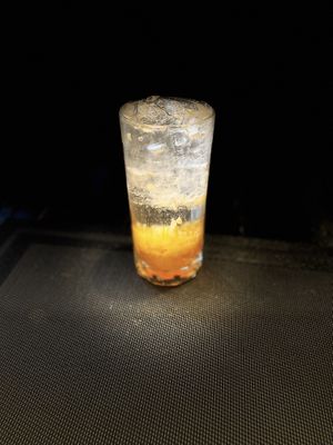 Peach sparkling water #Veganuary at Plant-erian in Krabi