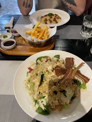 Caesar Salad, Fries and Carbonara   at Plant-erian in Krabi